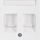 HAGER BOCCHIOTTI - Pezzo c.le con 2 otturatori antipolvere Serie S.1/B.3/B.7 bianco pol. opac