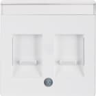 HAGER BOCCHIOTTI - Pezzo c.le con 2 otturatori antipolvere Serie Q.1/Q.3 bianco polare vellut