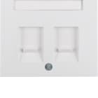 HAGER BOCCHIOTTI - Pezzo c.le con 2 otturatori antipolvere Serie K.1 bianco pol. luc.