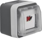HAGER BOCCHIOTTI - Scatola x colleg. altoparl. + coperch a parete Serie W.1 grigio chiaro opac