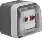 HAGER BOCCHIOTTI - Scatola x colleg. altoparl.stereo + coperch a parete Serie W.1 grigio chiar opac