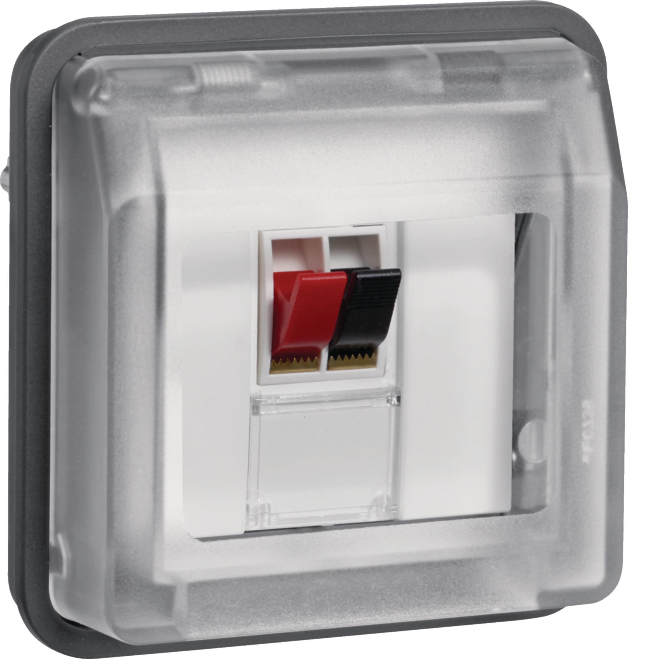 HAGER BOCCHIOTTI - Inserto x colleg. altoparl. + coperch parete/incasso Serie W.1 grigio opac