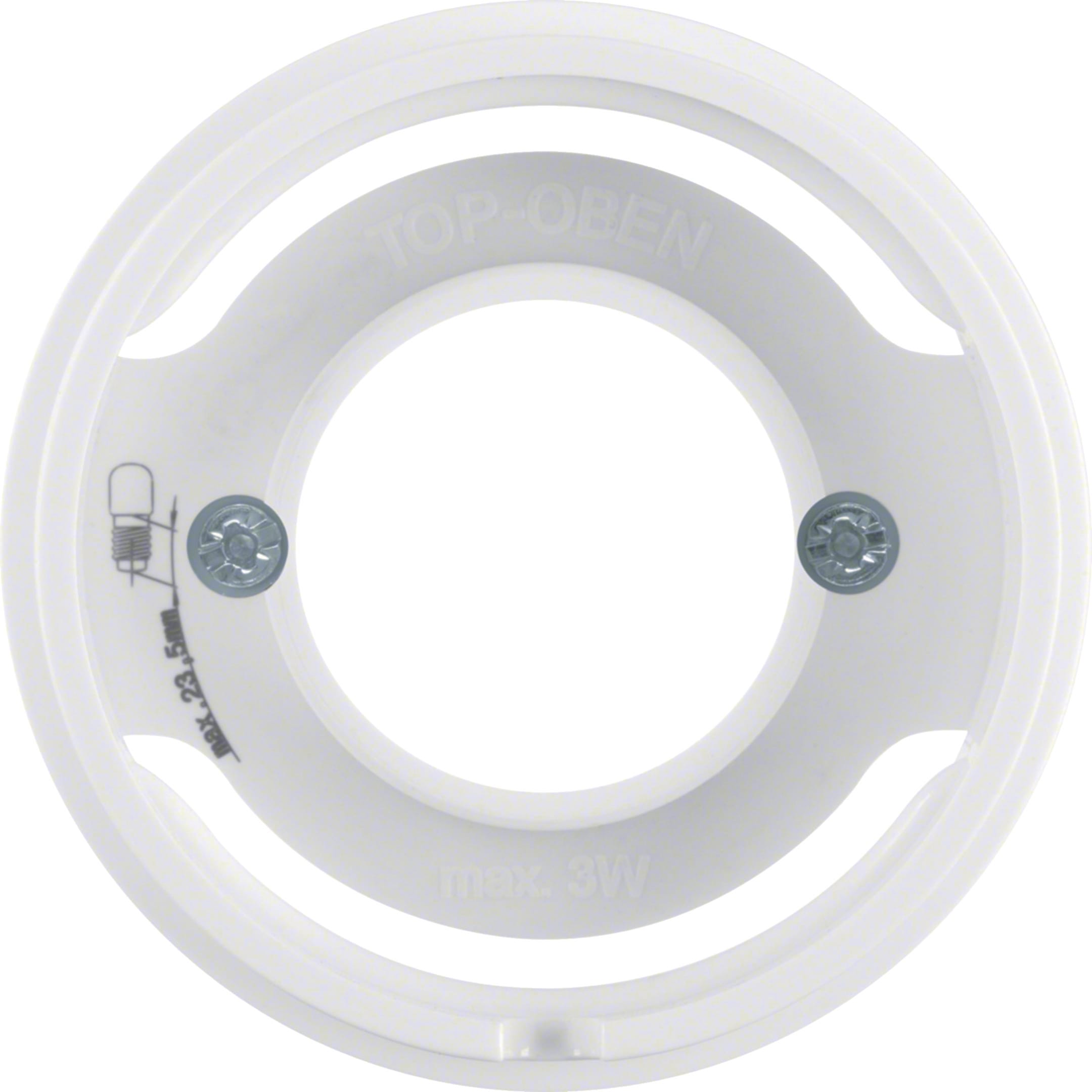HAGER BOCCHIOTTI - Pezzo centrale per spia luminosa E14 Berker R.1/R.3 bianco polare lucido