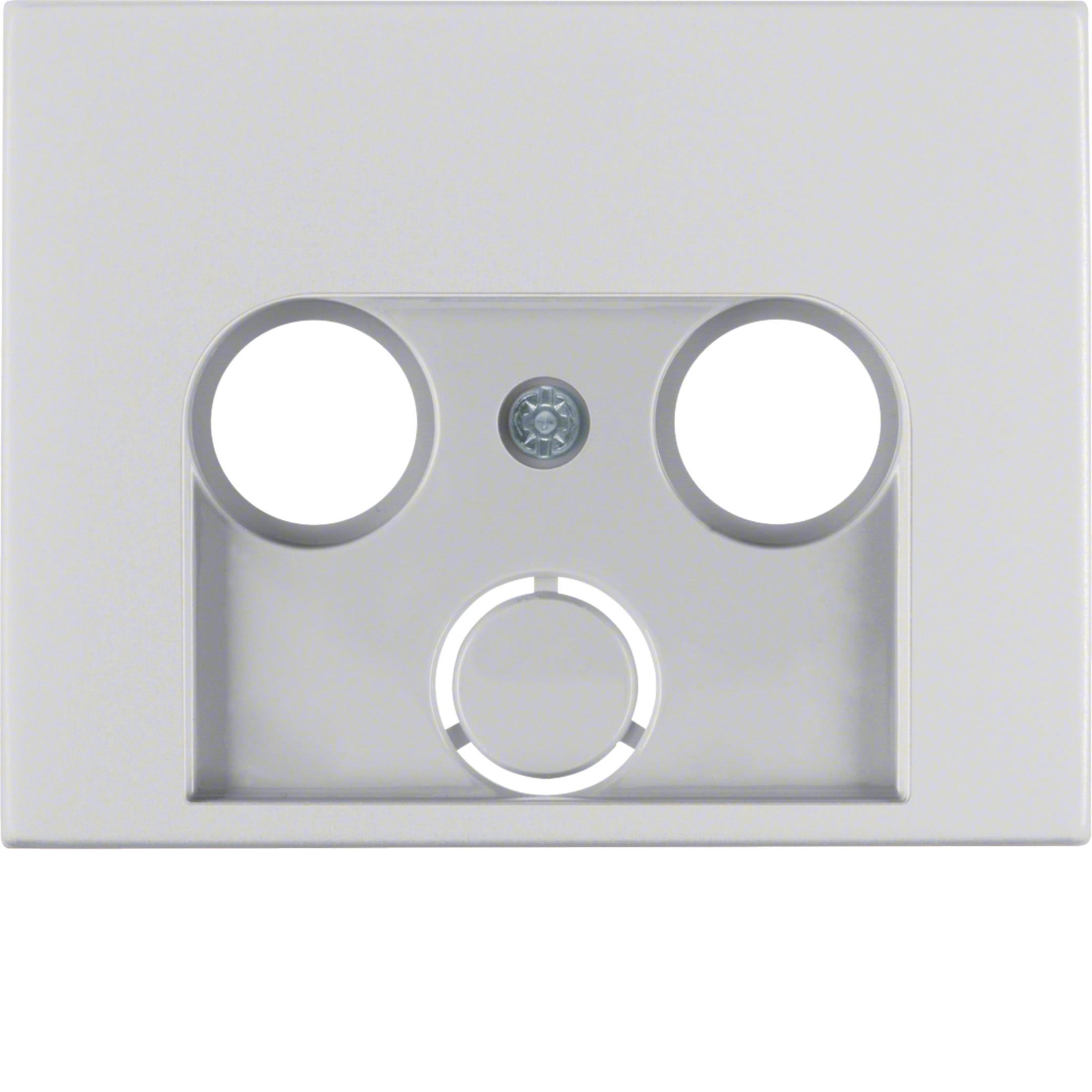 HAGER BOCCHIOTTI - Pezzo centrale per presa TV doppia/tripla Berker K.5 alu, alluminio anodizzato