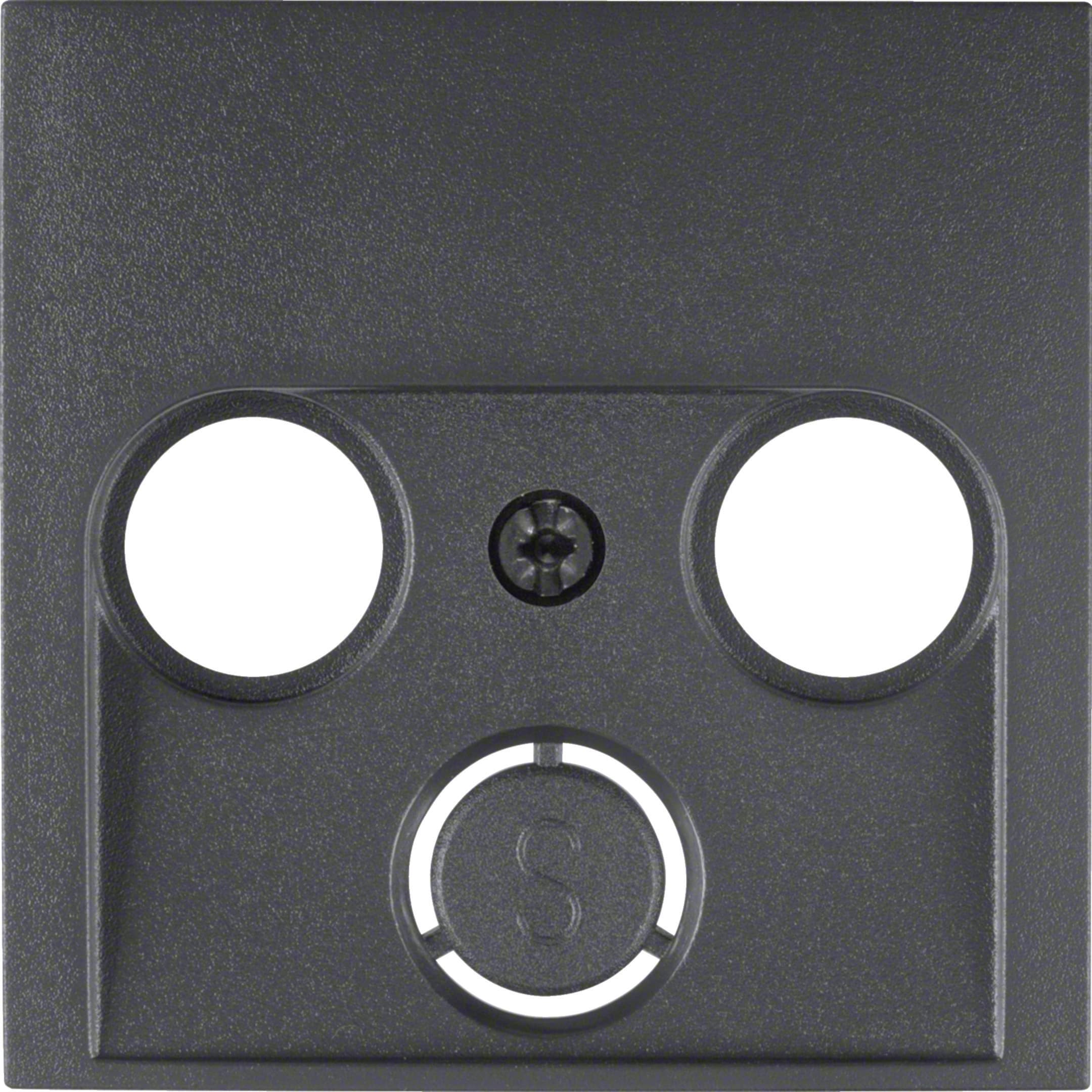 HAGER BOCCHIOTTI - Pezzo centrale per presa TV doppia/tripla Berker B.3/B.7 antracite opaco