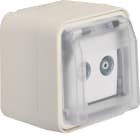 HAGER BOCCHIOTTI - Presa TV doppia terminale con coperchio a parete Serie W.1 bianco pol. opac