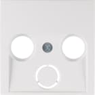 HAGER BOCCHIOTTI - Pezzo centrale x presa TV doppia/tripla Berker S.1/B.3/B.7 bianco polare lucido