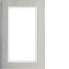HAGER BOCCHIOTTI - Cornice con finestra grande Serie B.7 acciaio inox/bianco pol. opac met. spazz.