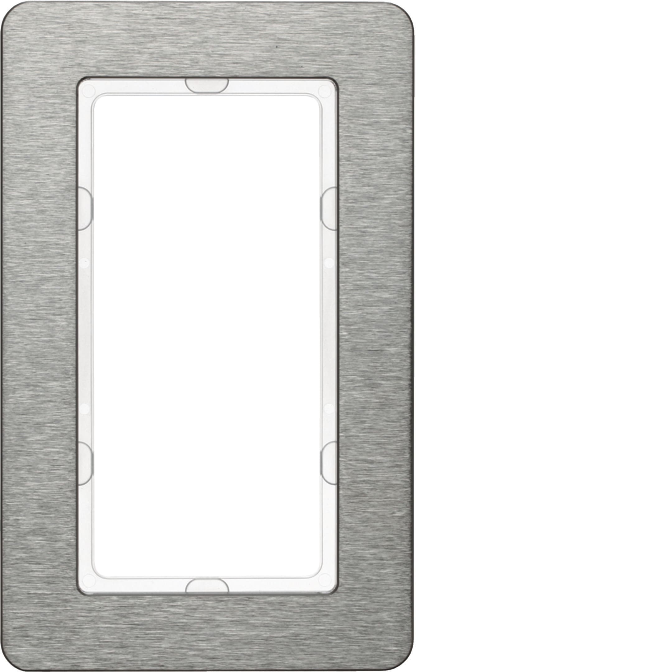 HAGER BOCCHIOTTI - Cornice con finestra grande Berker Q.7 acciaio inossidabile, metallo spazzolato