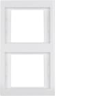 HAGER BOCCHIOTTI - Cornice doppia per montaggio verticale Berker K.1 bianco polare lucido