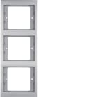 HAGER BOCCHIOTTI - Cornice tripla per montaggio verticale Berker K.5 acciaio inox, metallo opaco