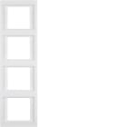 HAGER BOCCHIOTTI - Cornice quadrupla per montaggio verticale Berker K.1 bianco polare lucido