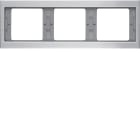HAGER BOCCHIOTTI - Cornice tripla per montaggio orizzontale Berker K.5 alu, alluminio anodizzato