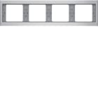 HAGER BOCCHIOTTI - Cornice quadrupla x montaggio orizzontale Berker K.5 alu, alluminio anodizzato