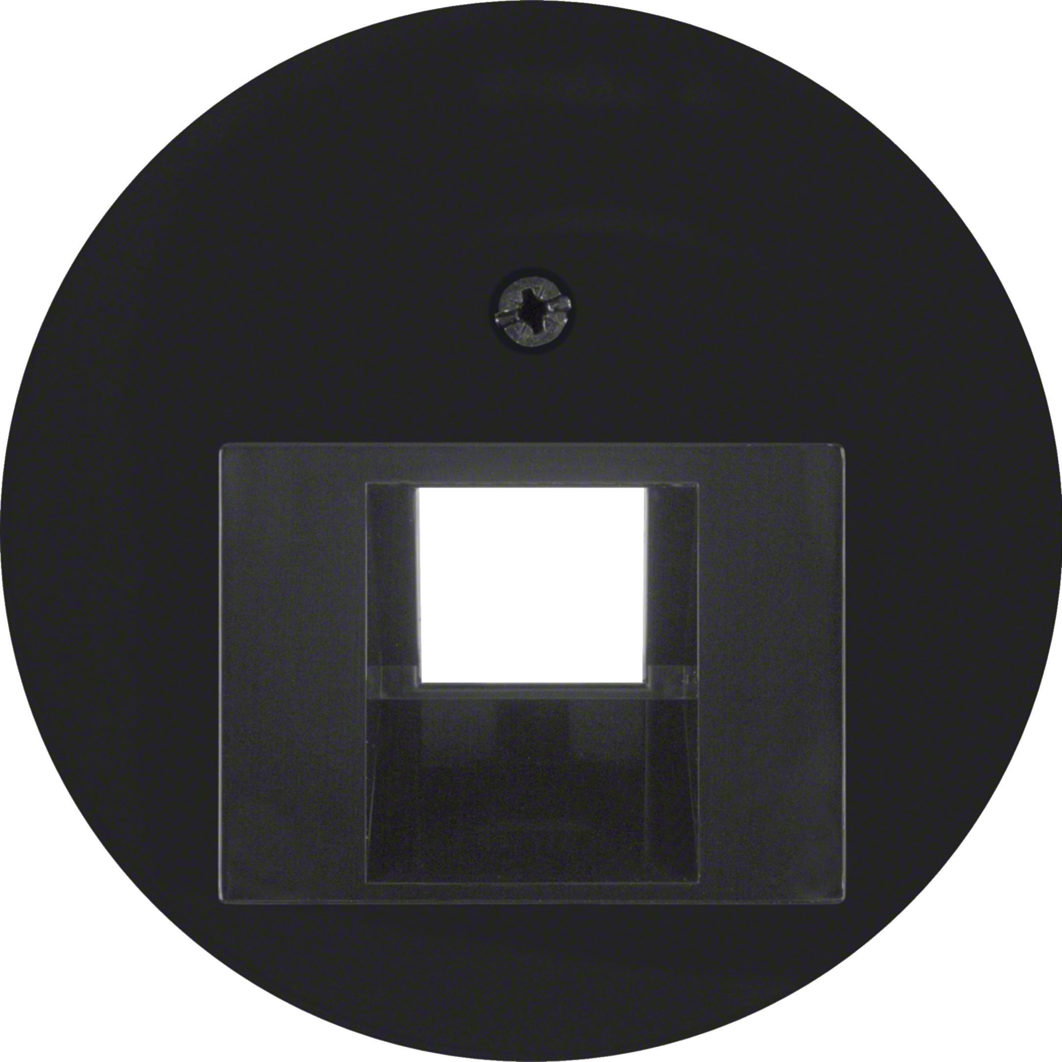 HAGER BOCCHIOTTI - Pezzo centrale per presa RJ universale Berker R.1/R.3/R.?classic nero lucido