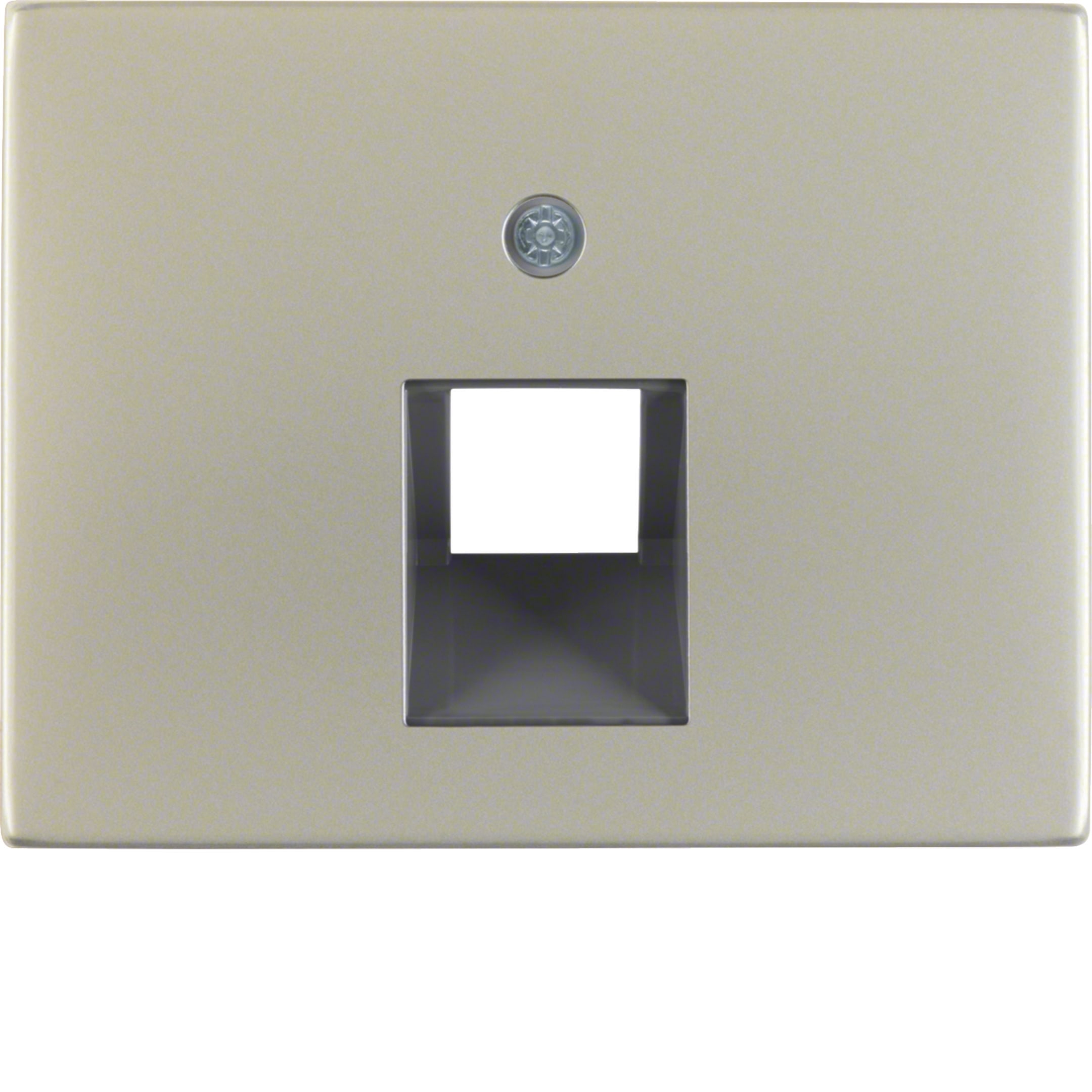 HAGER BOCCHIOTTI - Pezzo centrale per presa RJ universale Berker K.5 acciaio inox, metallo opaco