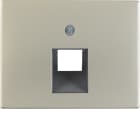 HAGER BOCCHIOTTI - Pezzo centrale per presa RJ universale Berker K.5 acciaio inox, metallo opaco
