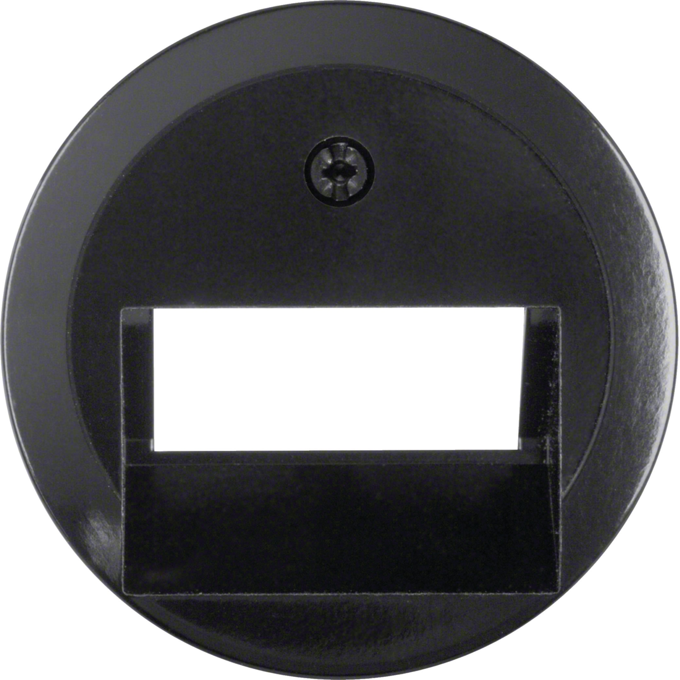 HAGER BOCCHIOTTI - Pezzo centrale per presa RJ universale doppio Serie 1930/Glas nero lucido