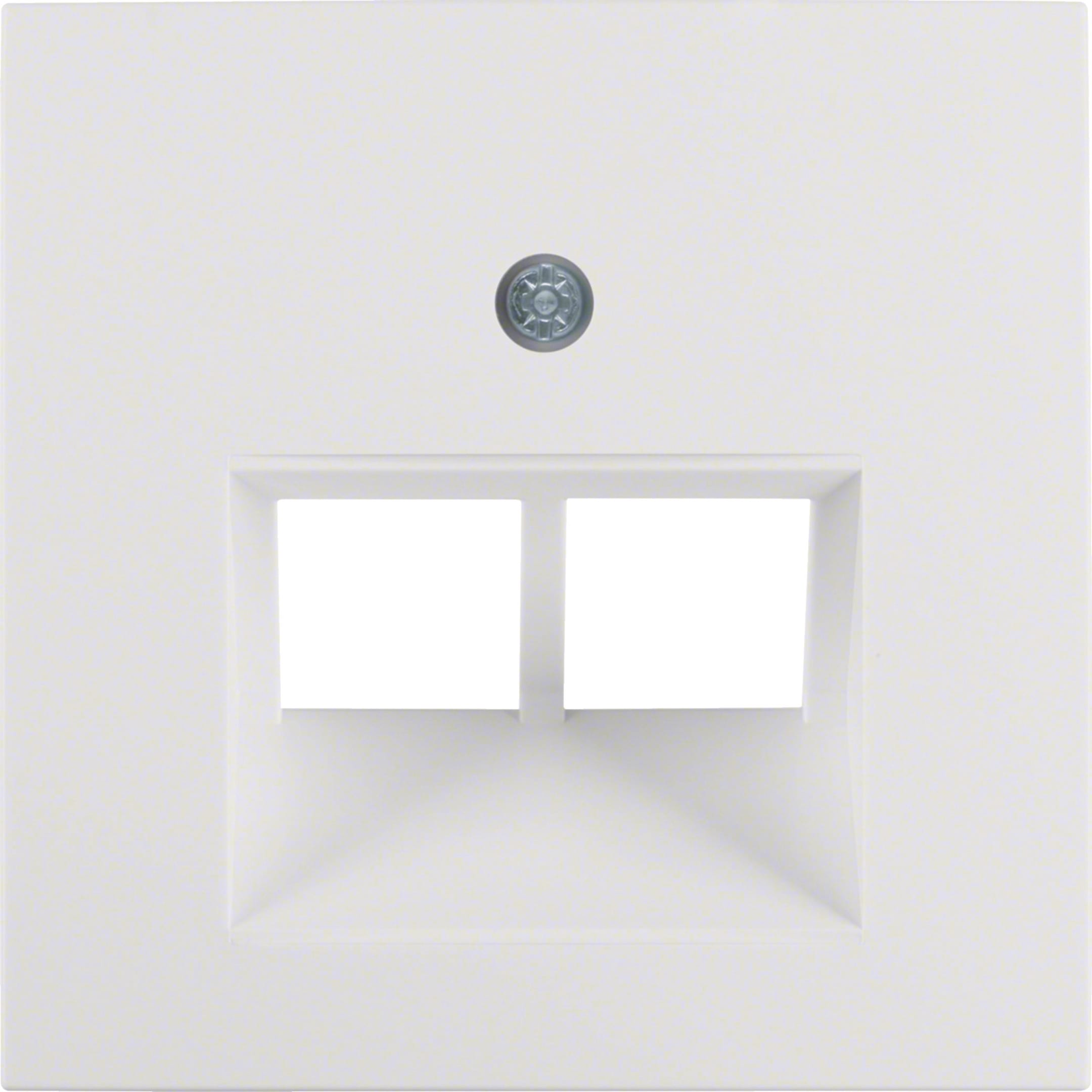 HAGER BOCCHIOTTI - Pezzo c.le  x presa RJ universale doppio Berker S.1/B.3/B.7 bianco polare opaco