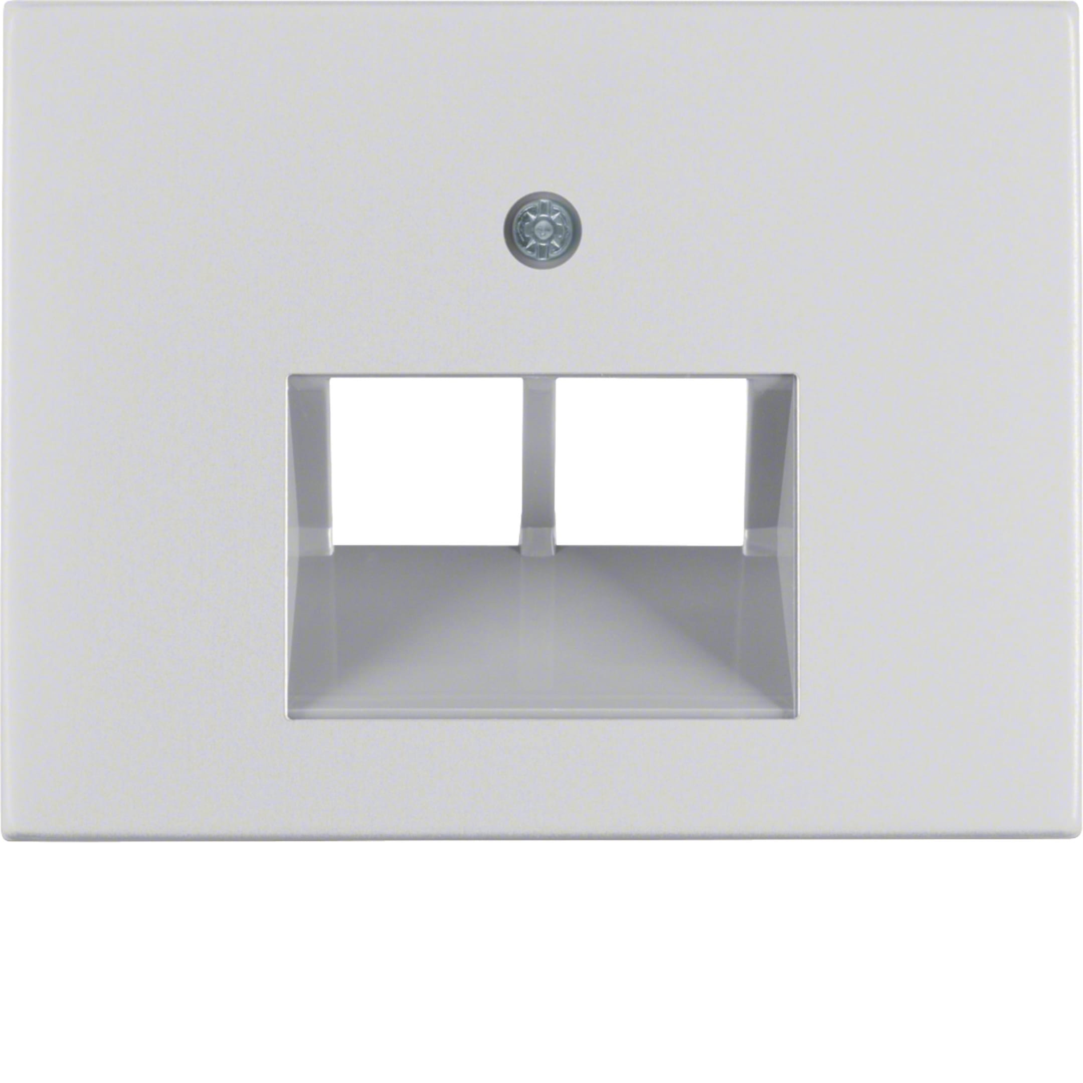 HAGER BOCCHIOTTI - Pezzo c.le  x presa RJ universale doppio Berker K.5 alu, alluminio anodizzato