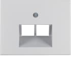 HAGER BOCCHIOTTI - Pezzo c.le  x presa RJ universale doppio Berker K.5 alu, alluminio anodizzato