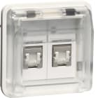 HAGER BOCCHIOTTI - Presa RJ univers. a 8/8 poli scherm con coperch Cat.6 Serie W.1 bianco pol. opac
