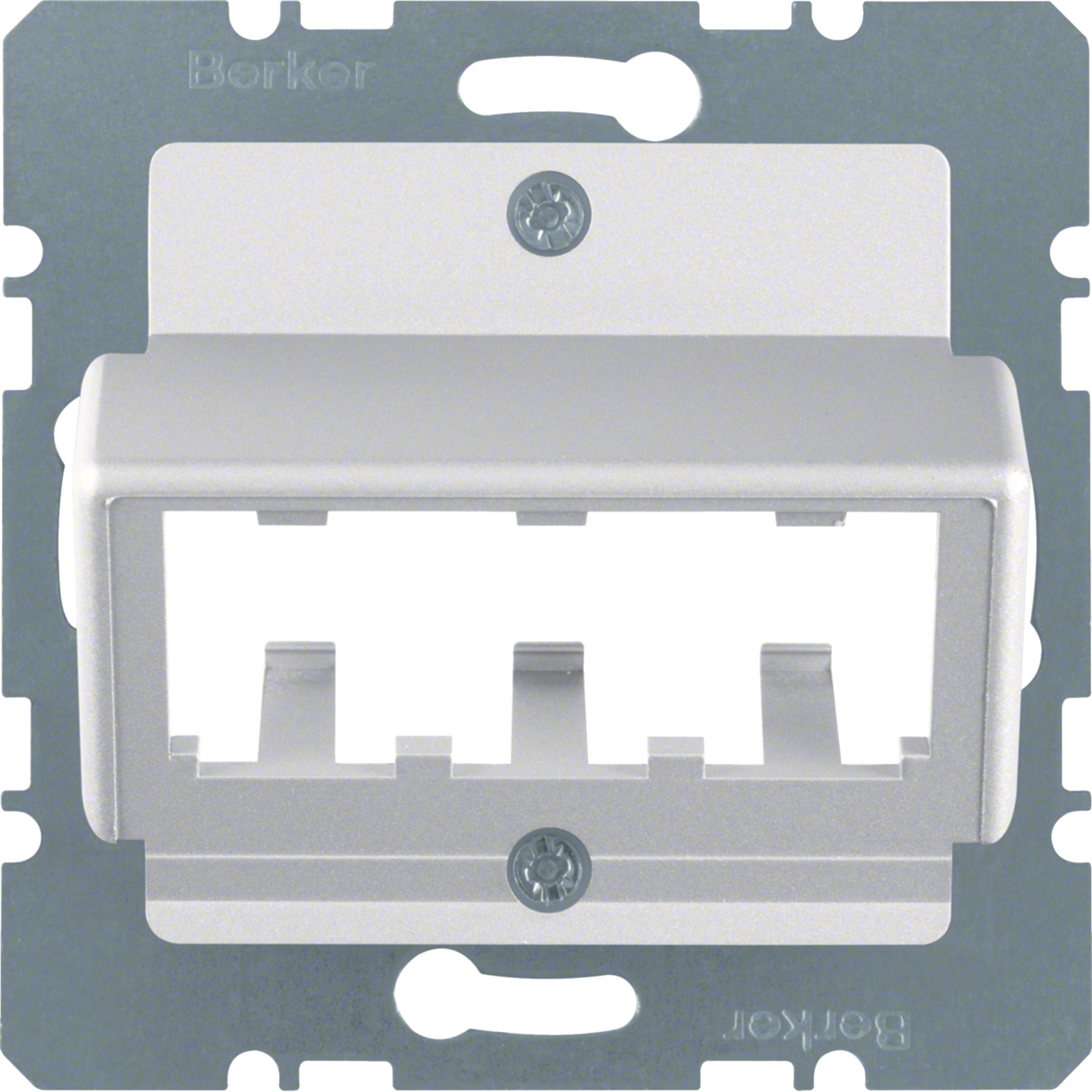 HAGER BOCCHIOTTI - Mascherina centrale per 3 moduli MINI-COM alu opaco, verniciato