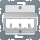HAGER BOCCHIOTTI - Mascherina centrale per 3 moduli MINI-COM alu opaco, verniciato