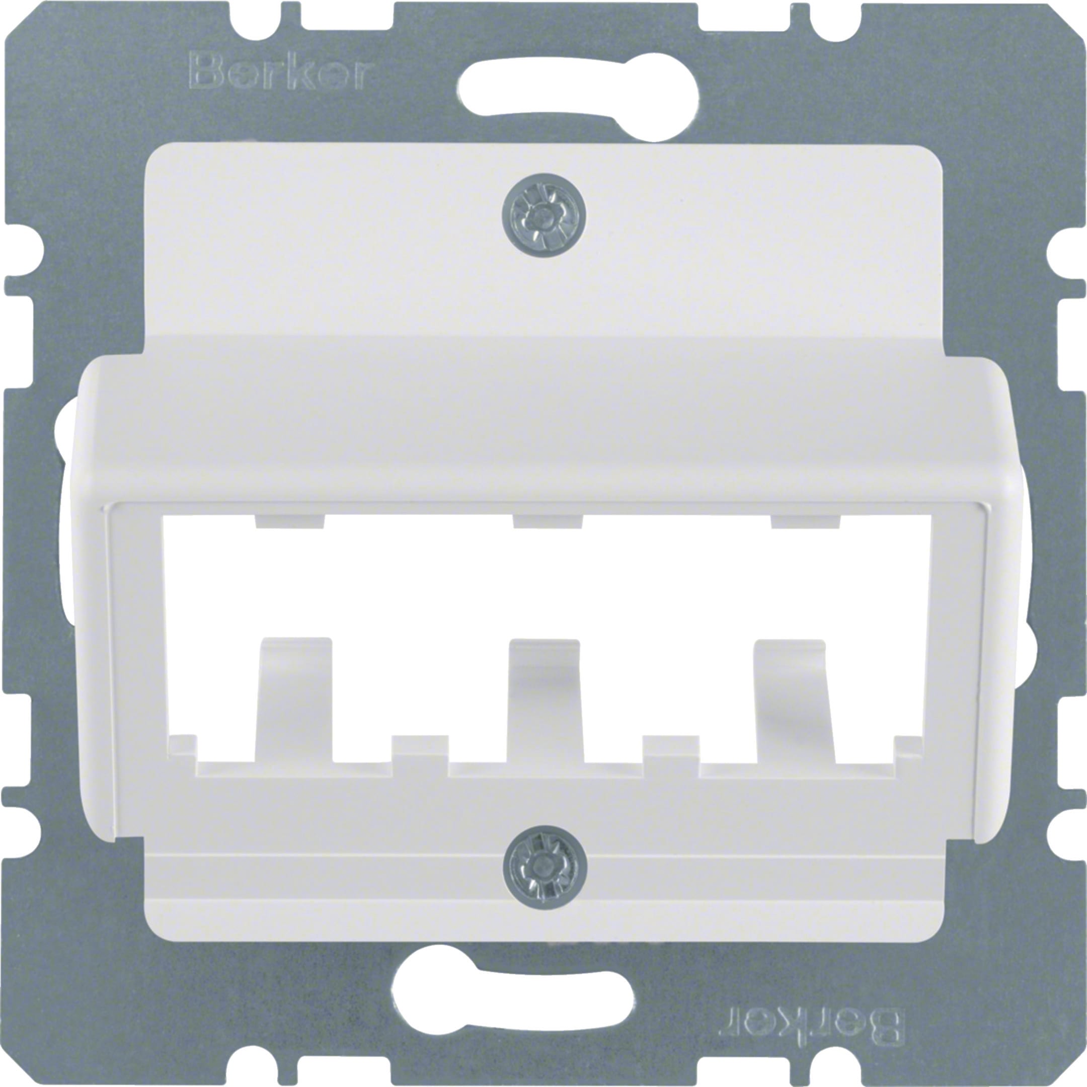 HAGER BOCCHIOTTI - Mascherina centrale per 3 moduli MINI-COM bianco polare opaco/velluto