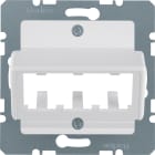 HAGER BOCCHIOTTI - Mascherina centrale per 3 moduli MINI-COM bianco polare opaco/velluto