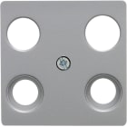 HAGER BOCCHIOTTI - Mascherina centrale per presa TV quadrupla HIRSCH. alu opaco, verniciato
