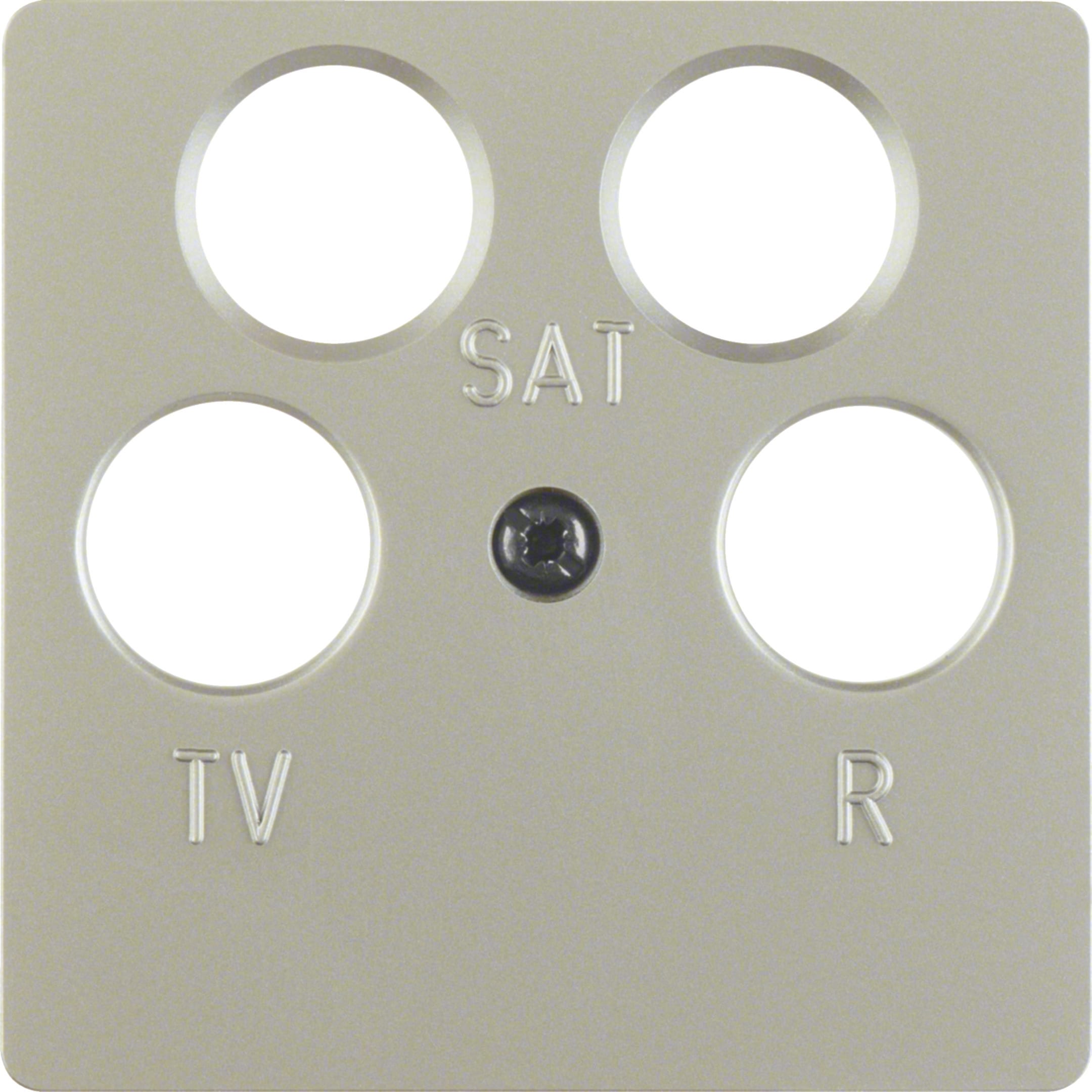HAGER BOCCHIOTTI - Mascherina c.le x presa TV quadrupla ANKARO acciaio inox opaco,