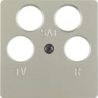HAGER BOCCHIOTTI - Mascherina c.le x presa TV quadrupla ANKARO acciaio inox opaco,