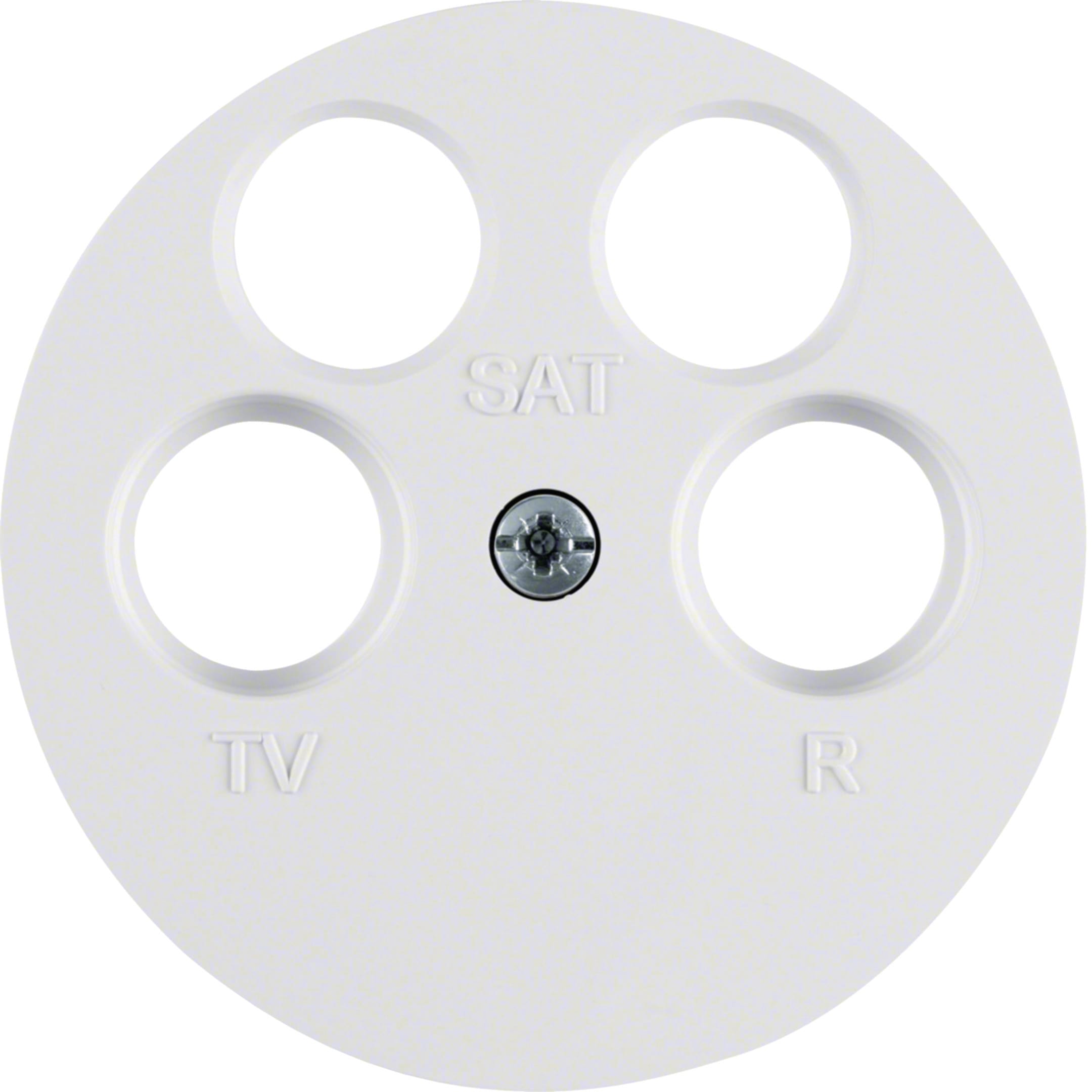 HAGER BOCCHIOTTI - Pezzo c.le x presa TV quadrupla ANKARO Serie R.1/R.3/R.classic bianc pol. luc.