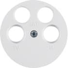 HAGER BOCCHIOTTI - Pezzo c.le x presa TV quadrupla ANKARO Serie R.1/R.3/R.classic bianc pol. luc.