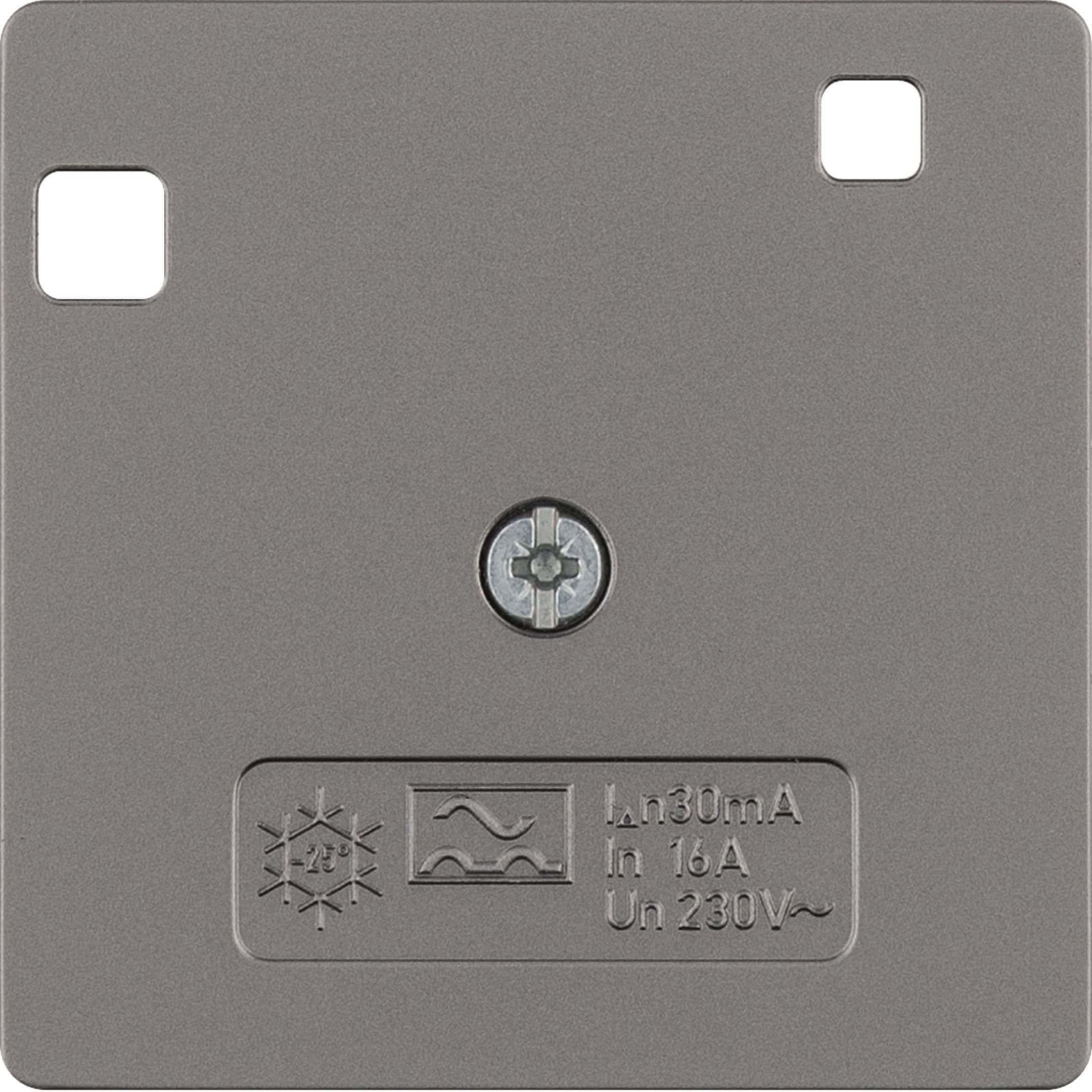 HAGER BOCCHIOTTI - Mascherina centrale 50x50 x int. diff., acciaio inossidabile opaco verniciato