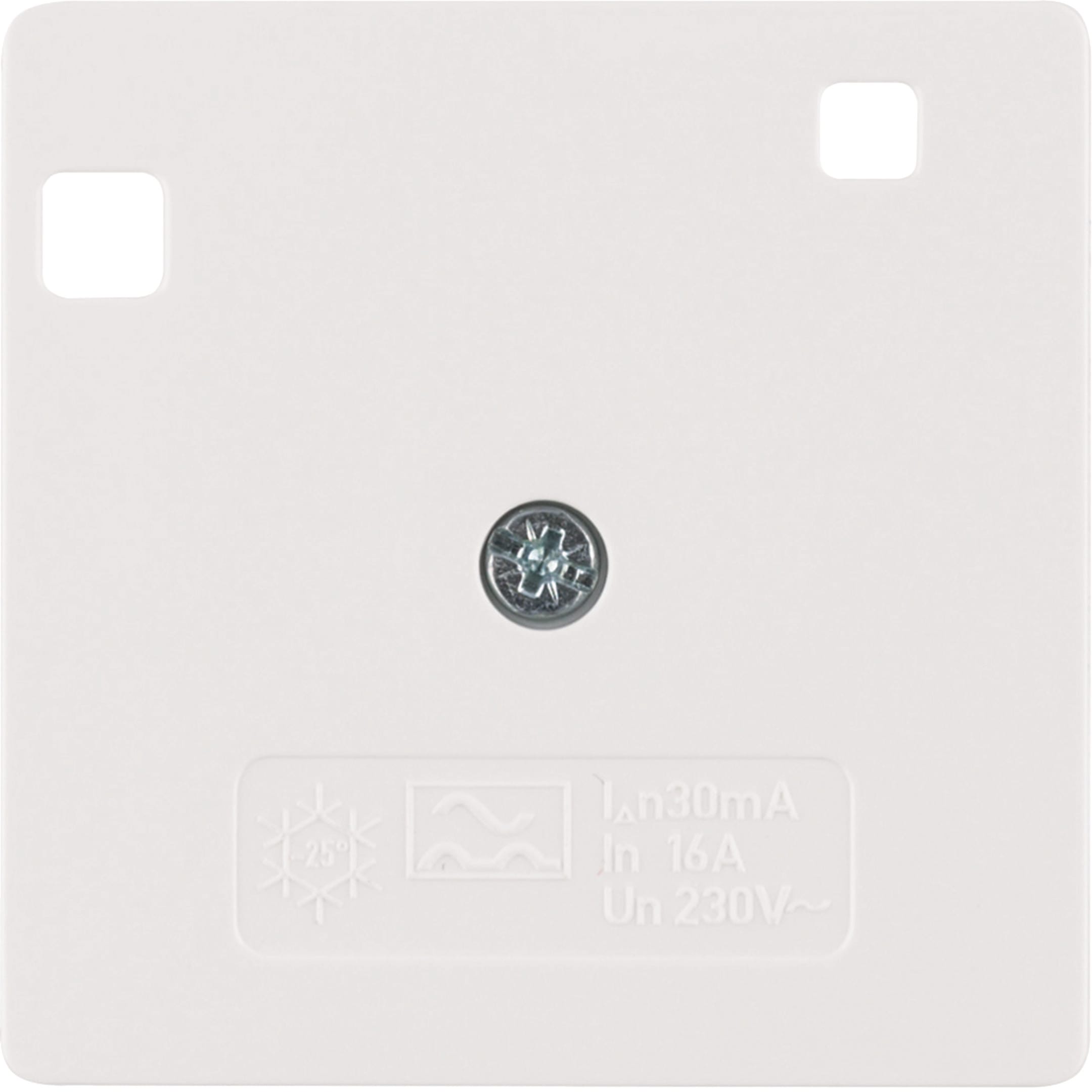 HAGER BOCCHIOTTI - Mascherina centrale 50x50 per interruttore differenziale, bianco polare lucido