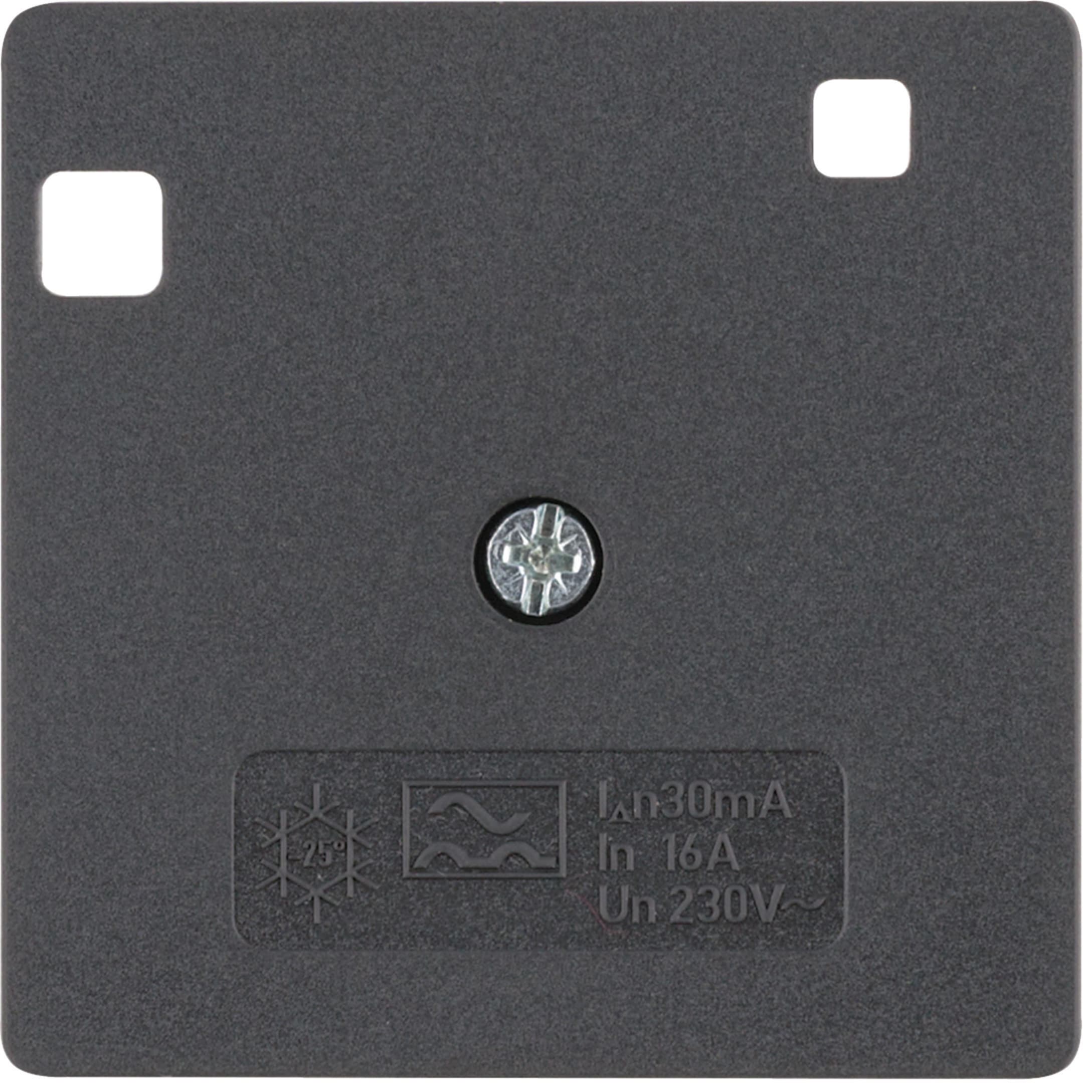 HAGER BOCCHIOTTI - Mascherina centrale 50x50 per interruttore differenziale, antracite opaco