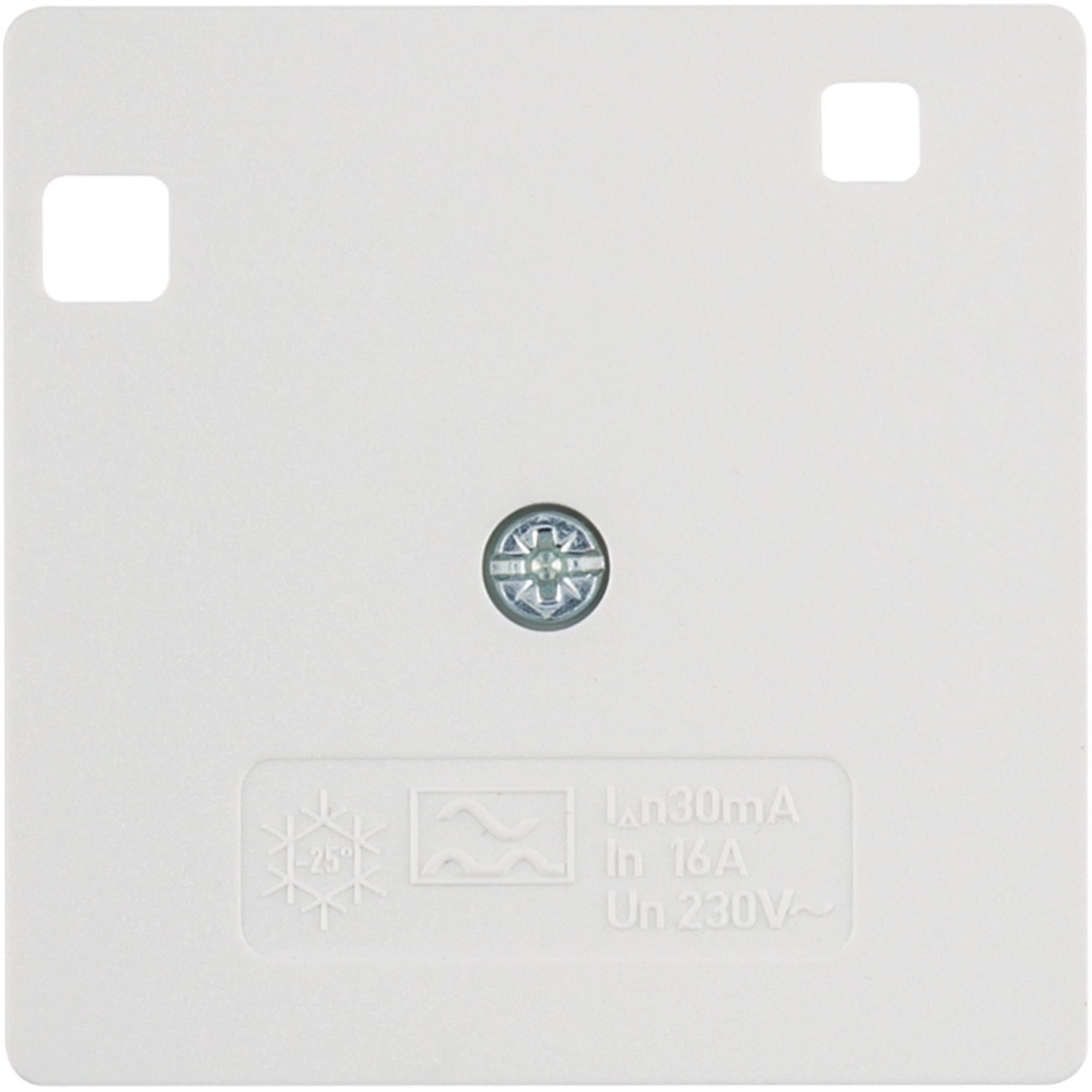 HAGER BOCCHIOTTI - Mascherina centrale 50x50 per interruttore differenziale, bianco polare opaco
