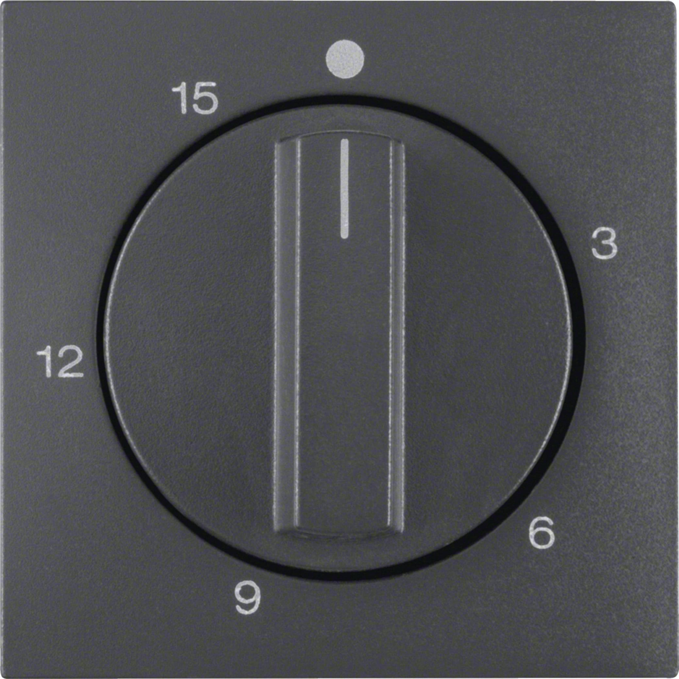 HAGER BOCCHIOTTI - Pezzo centrale per timer meccanico 15 min Berker B.3/B.7 antracite opaco