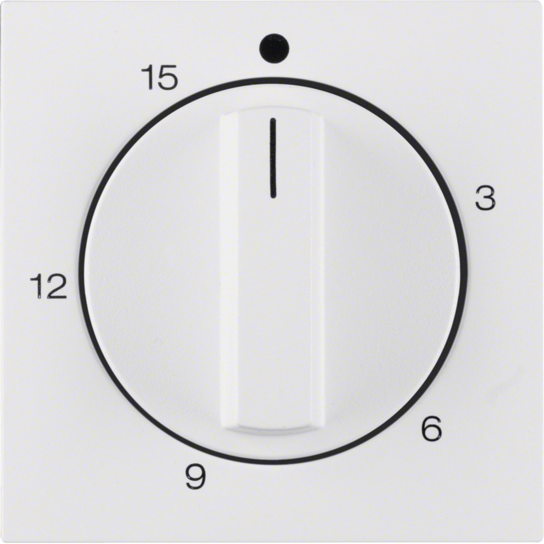 HAGER BOCCHIOTTI - Pezzo centrale per timer meccanico 15 min Berker S.1/B.3/B.7 bianco polare opaco