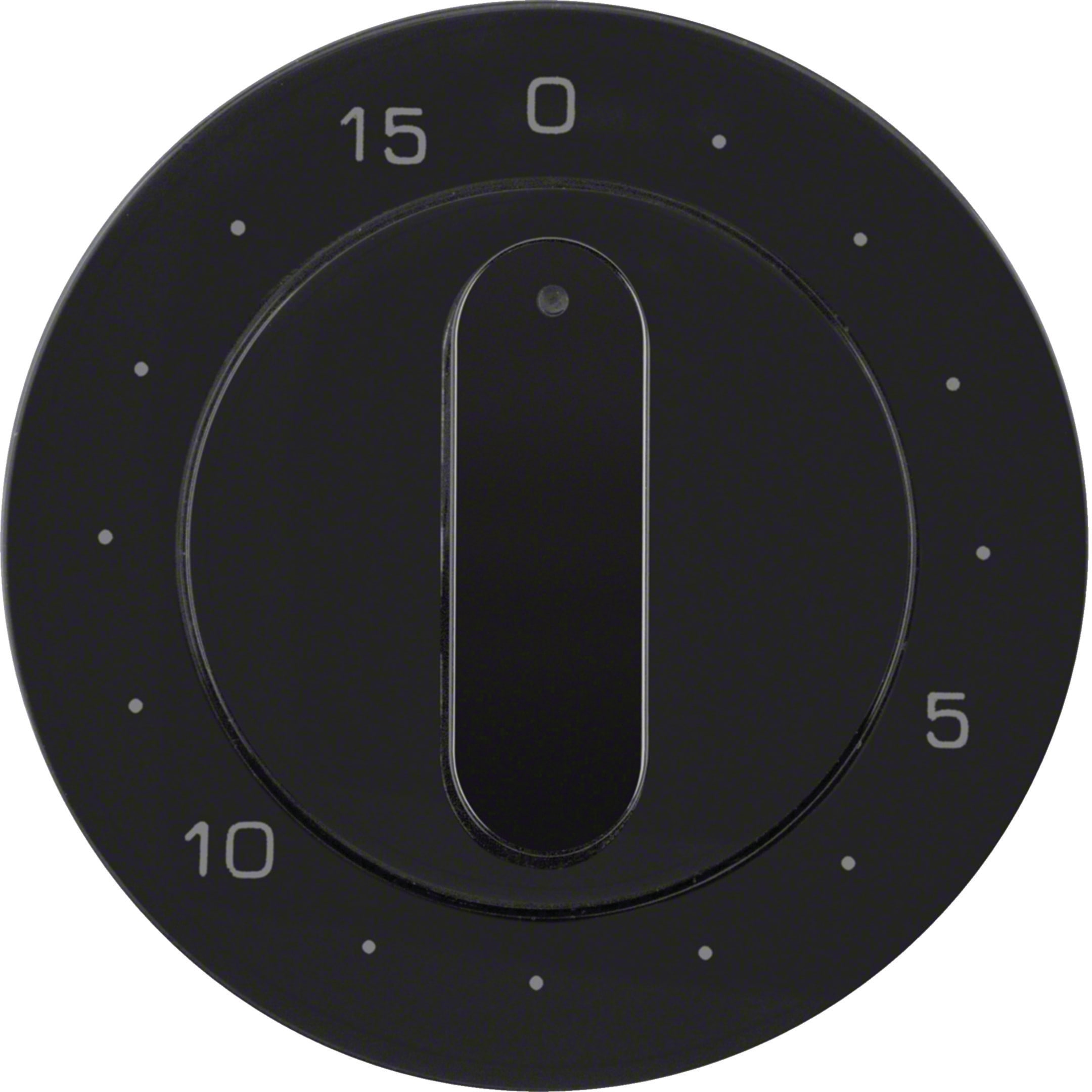 HAGER BOCCHIOTTI - Pezzo centrale per timer meccanico 15 minuti Berker R.1/R.3 nero lucido