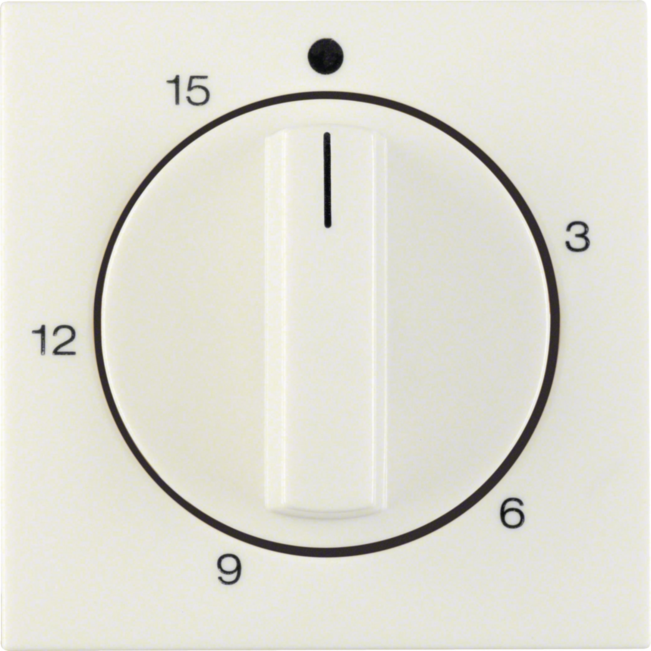 HAGER BOCCHIOTTI - Pezzo centrale per timer meccanico 15 min Berker S.1 bianco lucido