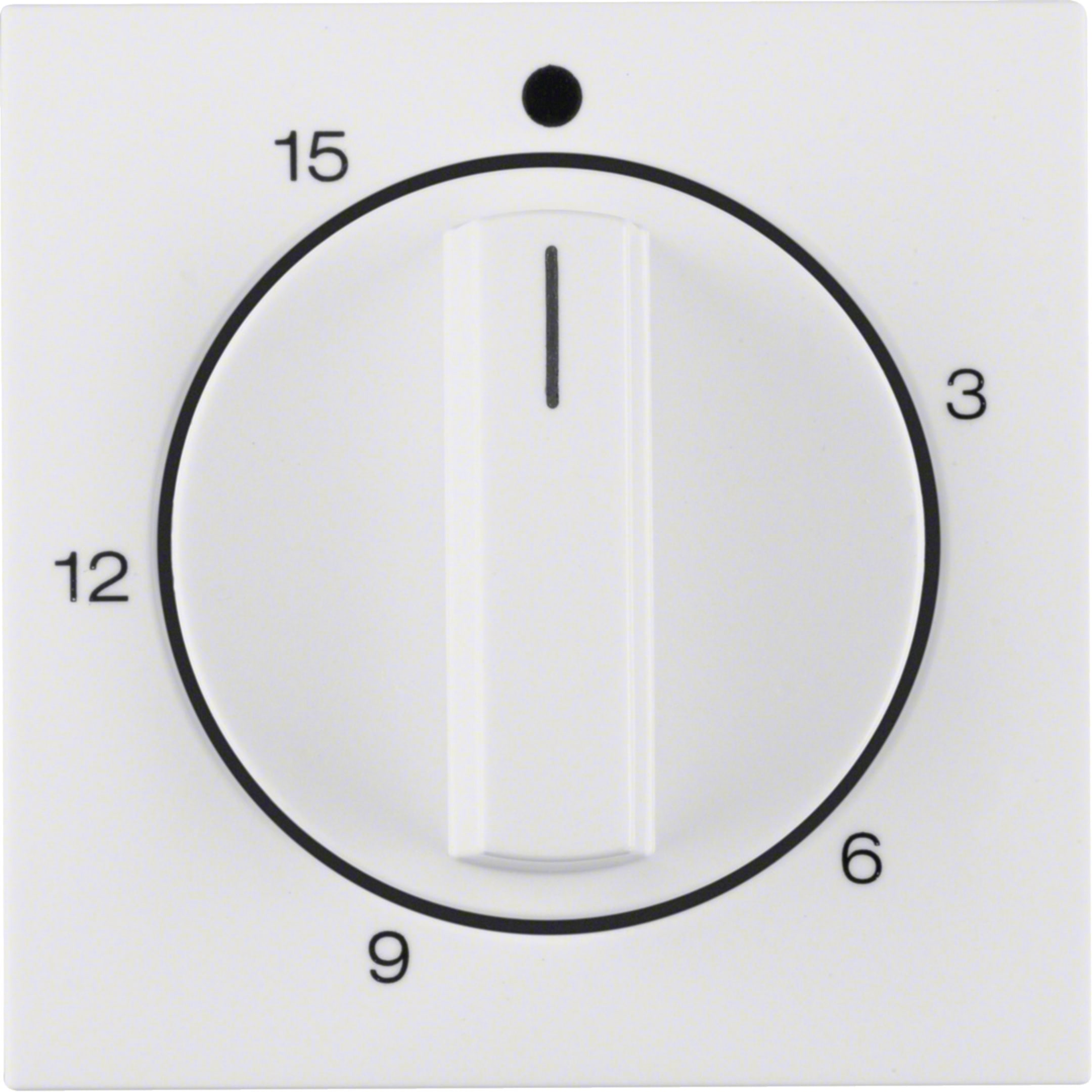 HAGER BOCCHIOTTI - Pezzo centrale x timer meccanico 15 min Berker S.1/B.3/B.7 bianco polare lucido