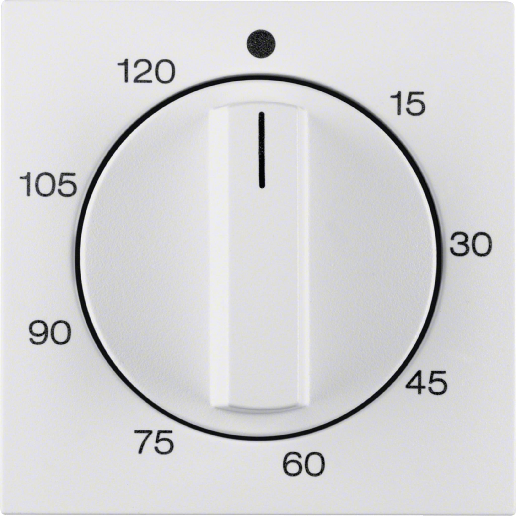 HAGER BOCCHIOTTI - Pezzo centrale x timer meccanico 120 min Berker S.1/B.3/B.7 bianco polare opaco