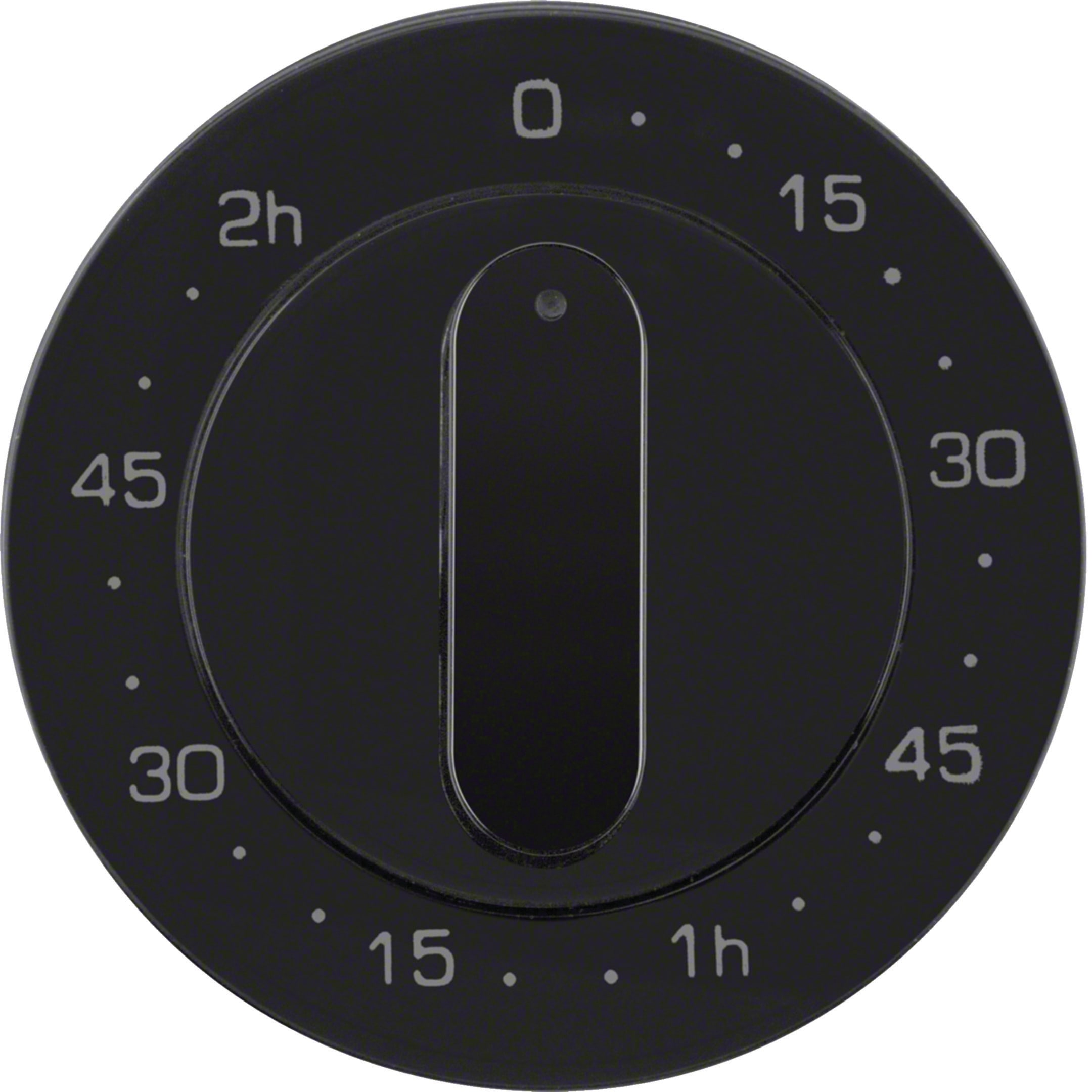 HAGER BOCCHIOTTI - Pezzo centrale per timer meccanico 120 minuti Berker R.1/R.3 nero lucido