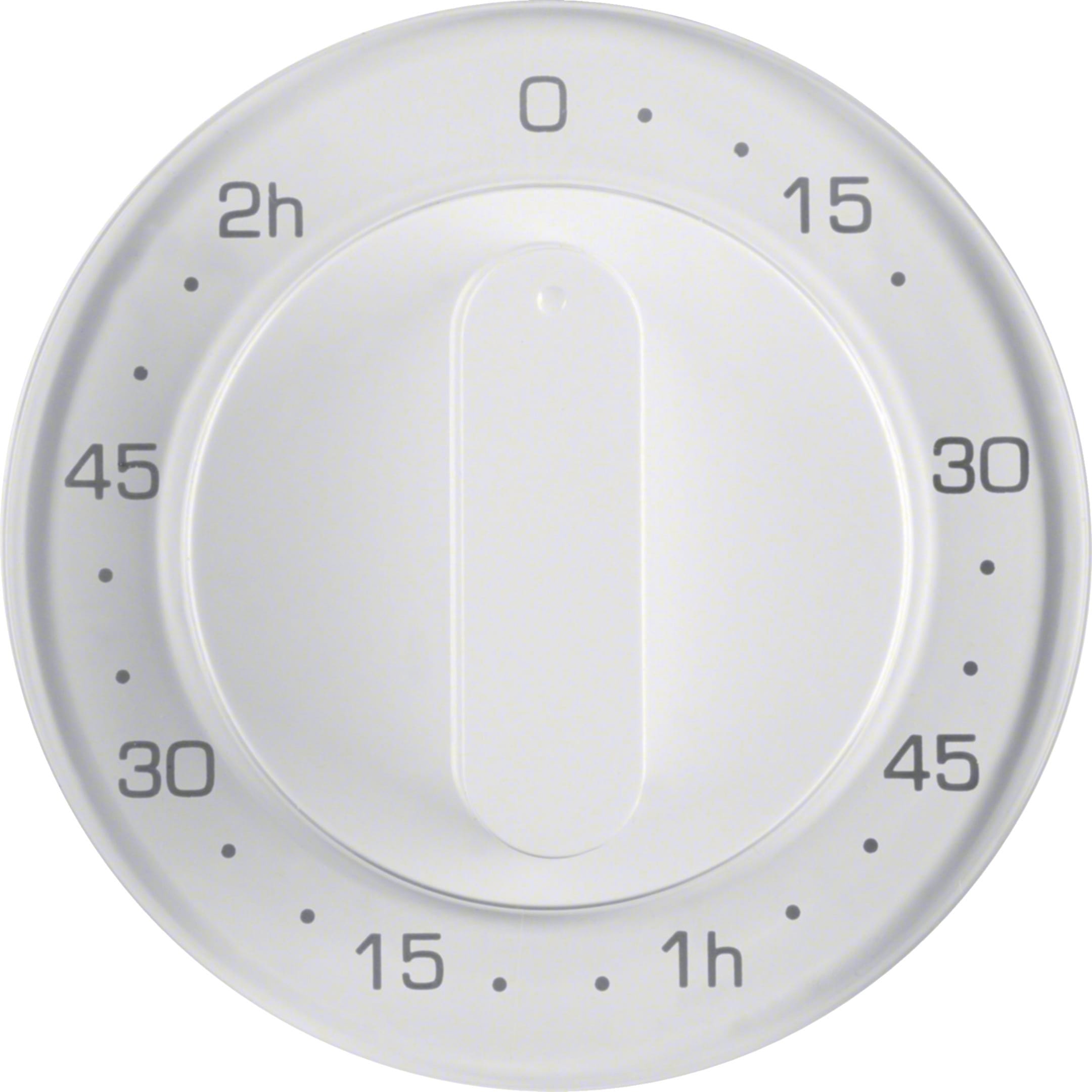 HAGER BOCCHIOTTI - Pezzo centrale x timer meccanico 120 minuti Berker R.1/R.3 bianco polare lucido