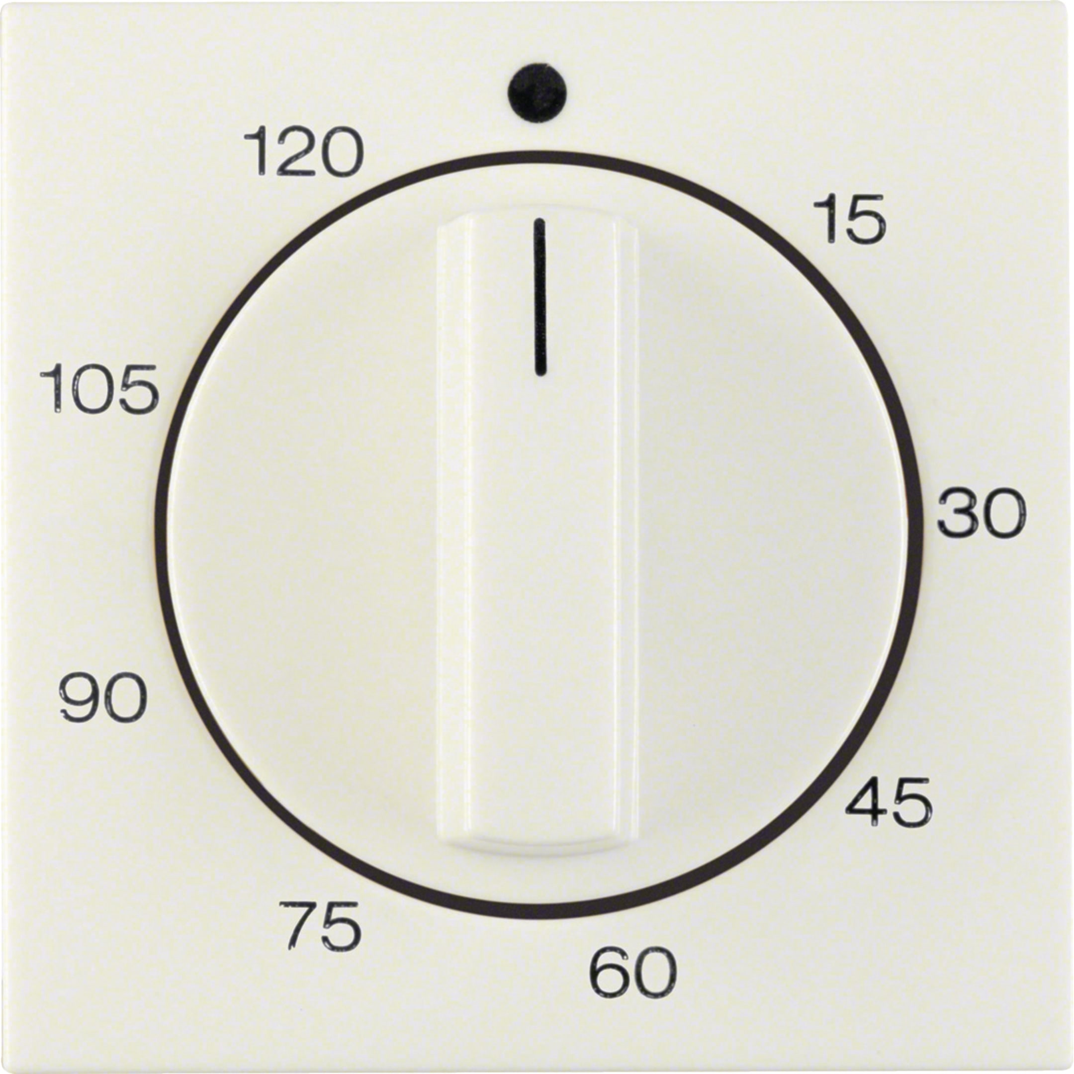 HAGER BOCCHIOTTI - Pezzo centrale per timer meccanico 120 min Berker S.1 bianco lucido