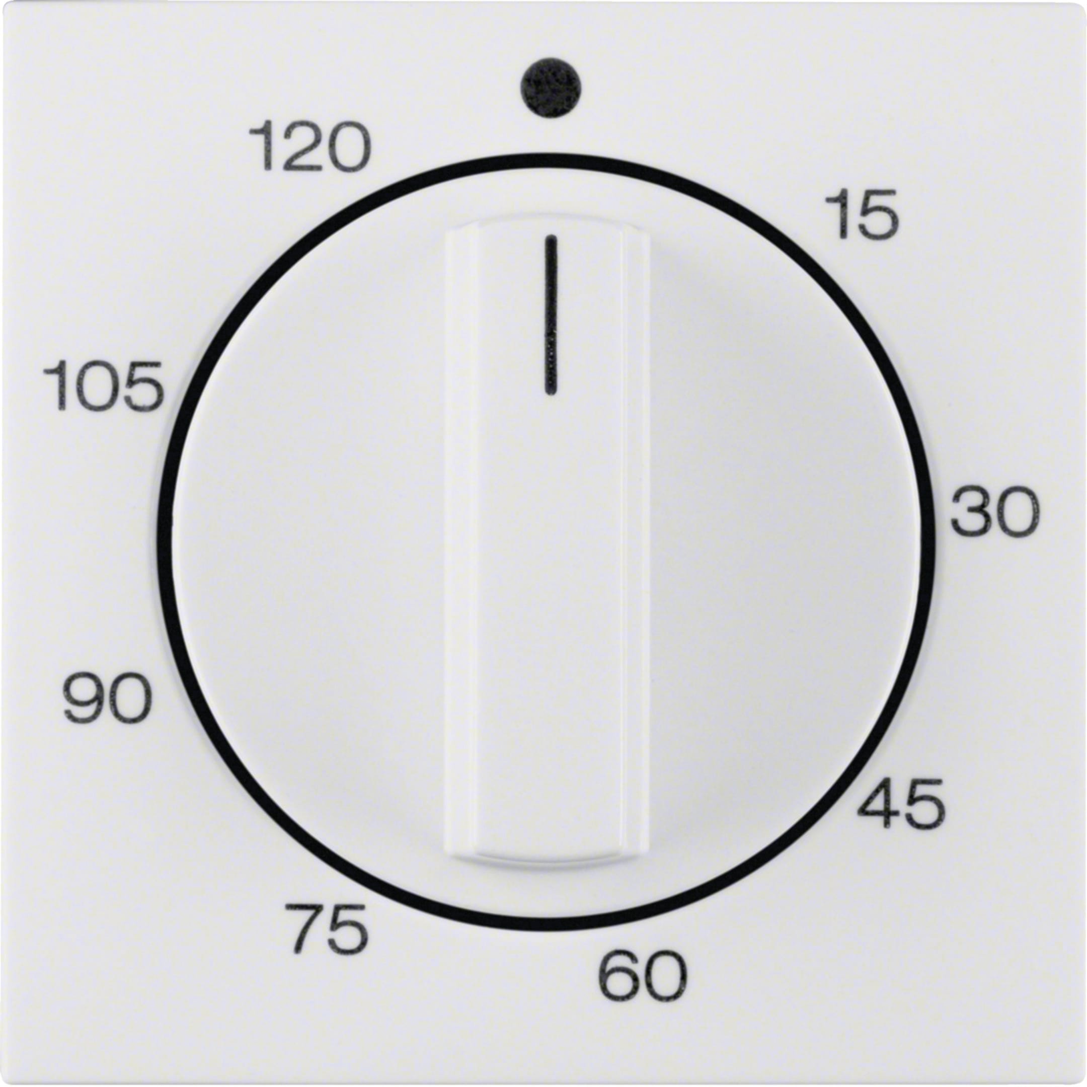 HAGER BOCCHIOTTI - Pezzo centrale x timer meccanico 120 min Berker S.1/B.3/B.7 bianco polare lucido