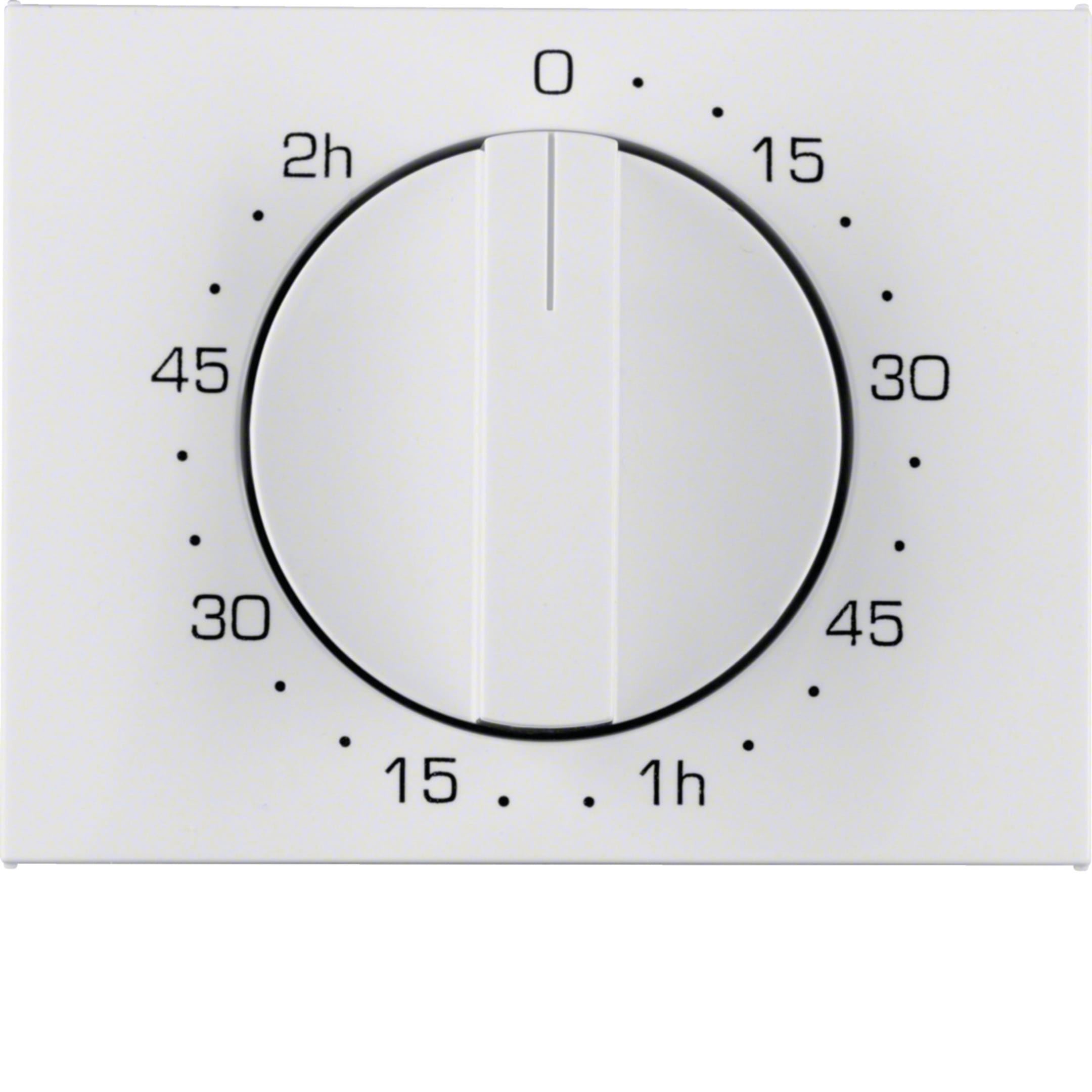 HAGER BOCCHIOTTI - Pezzo centrale per timer meccanico 120 minuti Berker K.1 bianco polare lucido